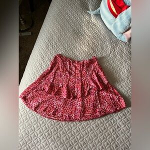 Floral Red Skirt